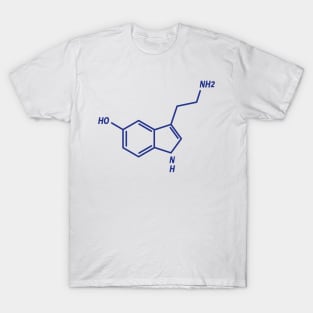 Serotonin Molecule Blue T-Shirt